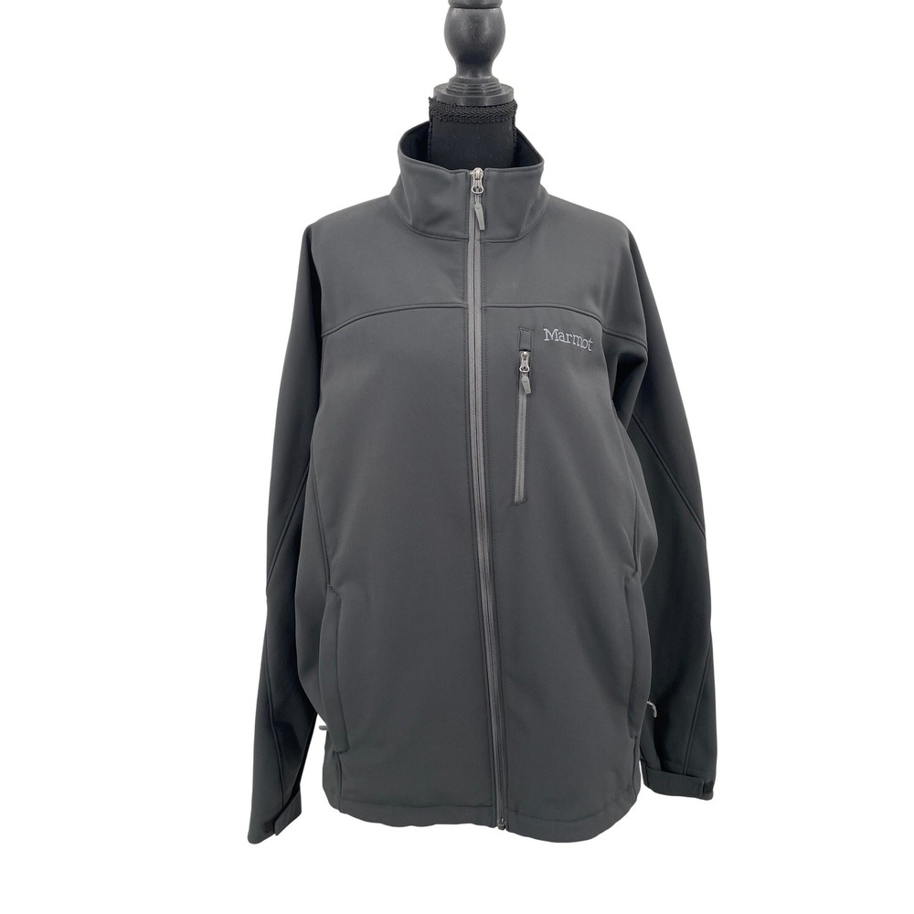 Marmot‎ Tempo Softshell Jacket Mens Large Grey Full Zip Windproof C91030